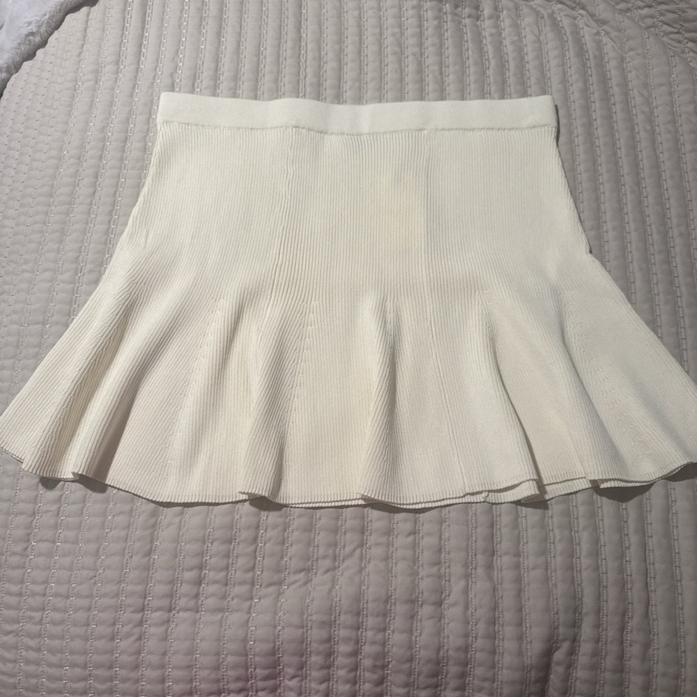 Ted Baker Cream Knit Flared Mini Skirt